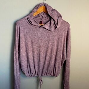 La‎ Senza Women's Light Mauve Cropped Long Sleeve Sweatshirt Hoodie Size Medium